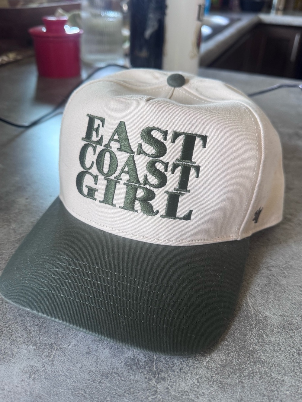 East Coast Girl Barstool Sports Hat - Olive Green & Cream
